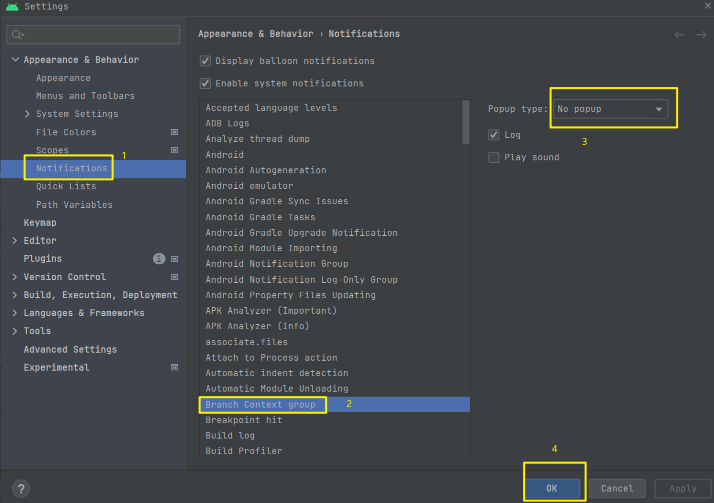 Android studio关闭提示：Workspace associated with branch ‘name‘ has been restored