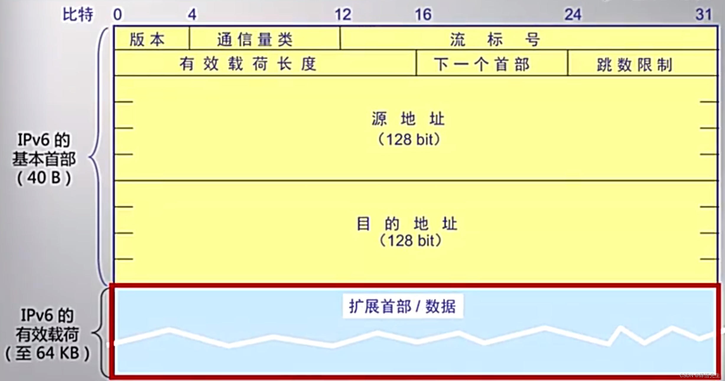 5.5.2 IPv6数据报格式