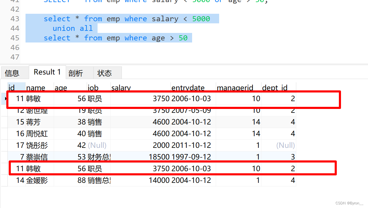 MySQL_多表查询