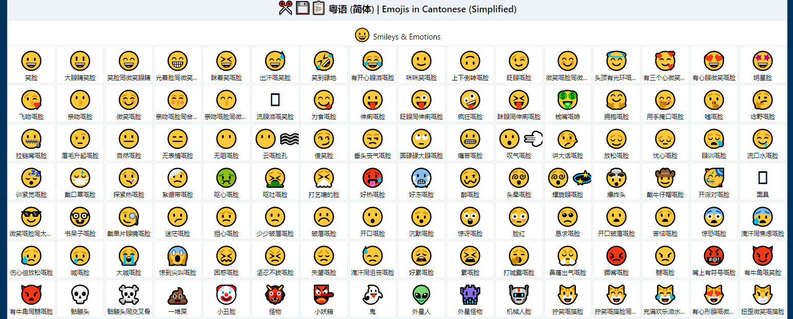 emoji 符号大全，给各位程序员增加一些奇怪的知识点