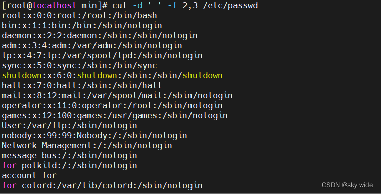 Linux cut命令详解