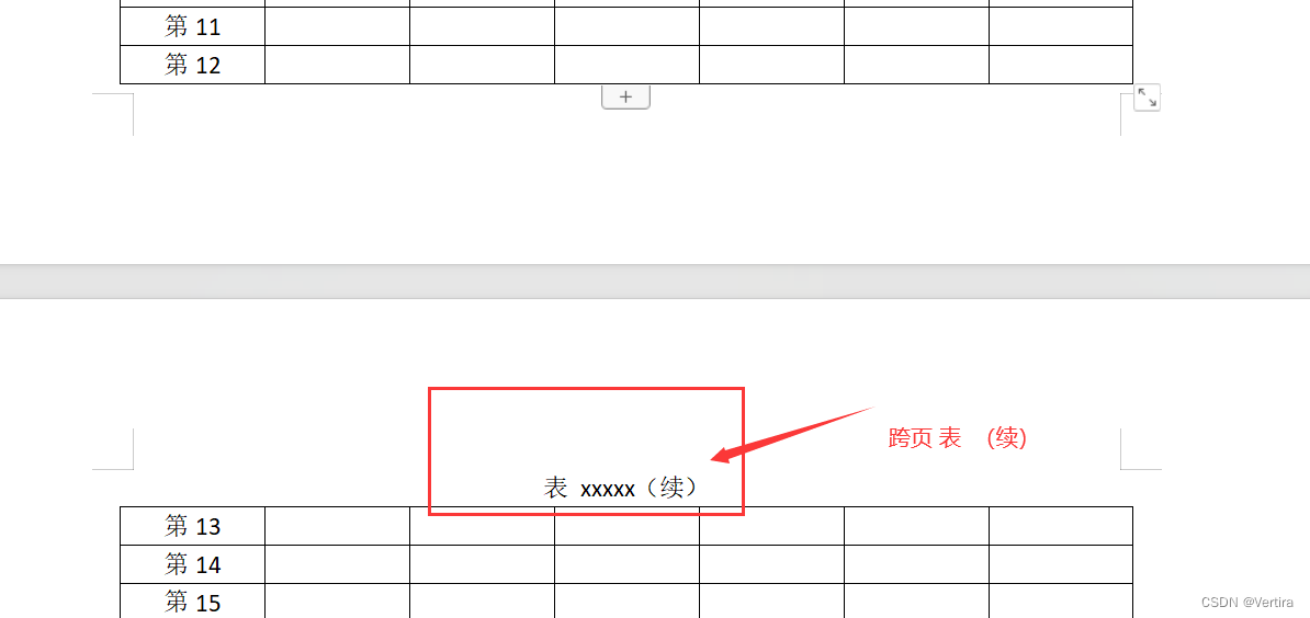 WPS/word 表格跨行如何续表、和表的名称