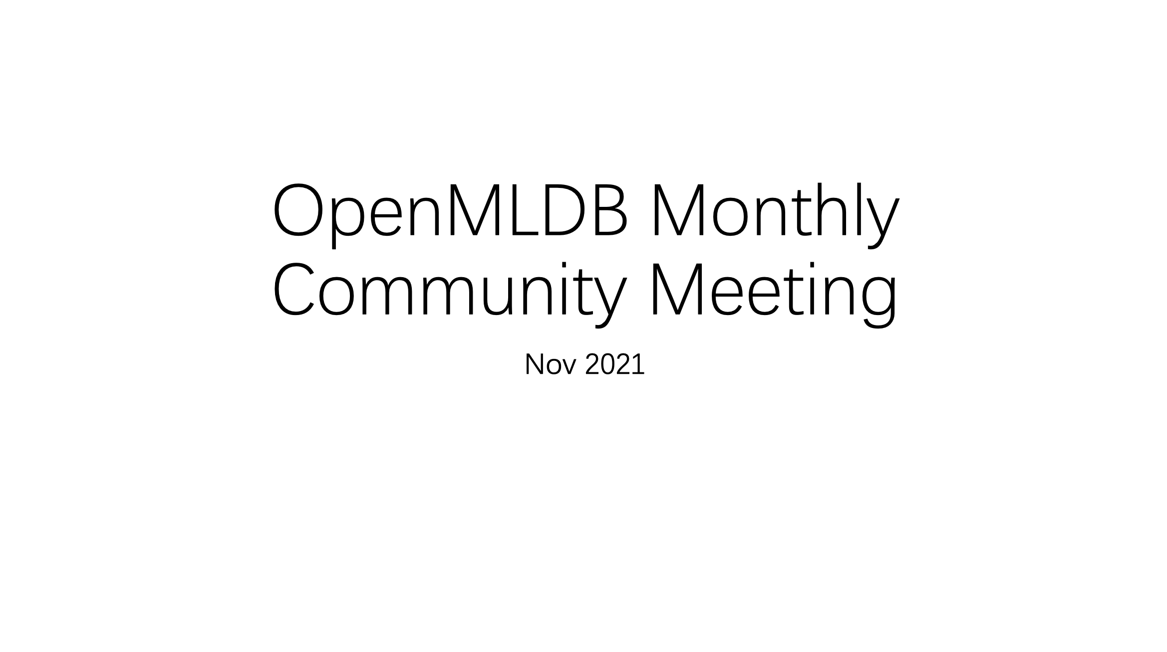 openmldb 11 月份社区会议纪要