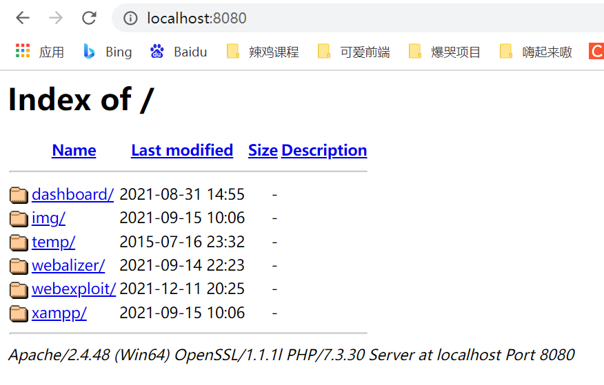 现在打开的网址是localhost:8080