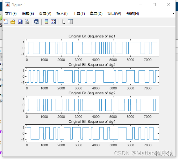 MATLAB源码-第55期】matlab代码基于m序列的多用户跳频通信系统仿真，输出各节点波形图。