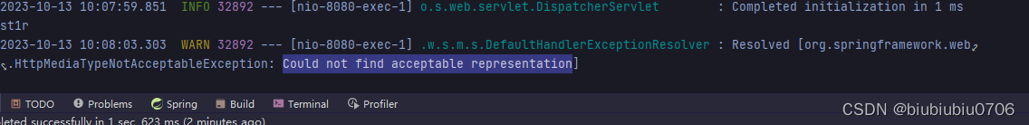 SpringBoot 前端406 后端Could not find acceptable representation
