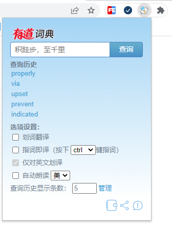 Chrome划词插件-有道词典
