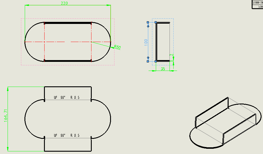 solidworks槽拉伸脱壳特征转钣金展开拆解