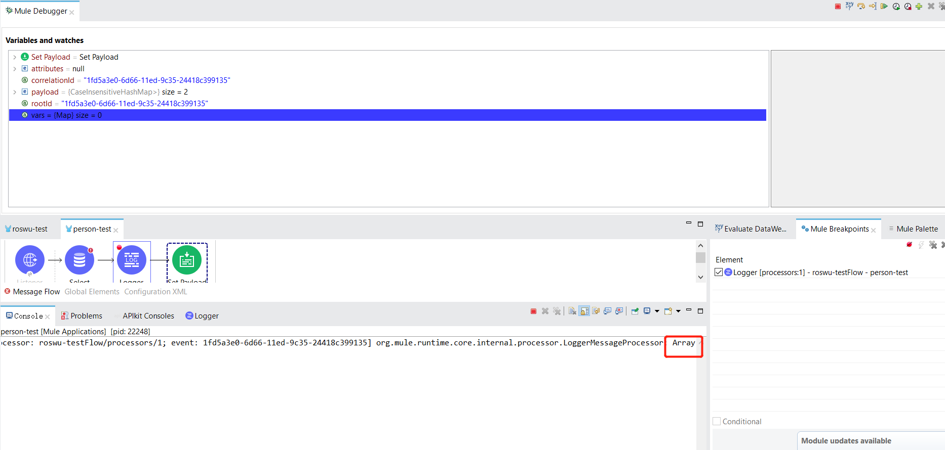 mulesoft What‘s the typeOf(payload) of Database Select