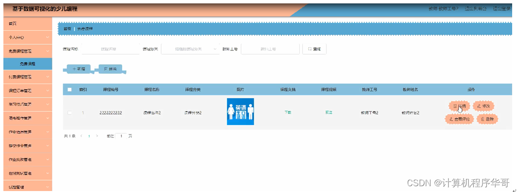 计算机毕设（附源码）JAVA-SSM基于数据可视化的少儿编程