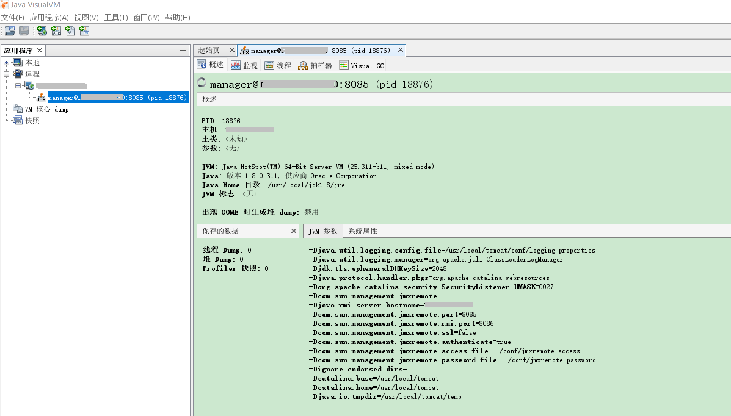 Jvisualvm监控本地、远程Java进程