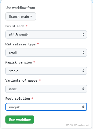 Run workflow