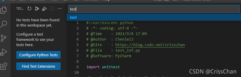 VSCode Python Unittest CrissChan Python Unittest Vscode
