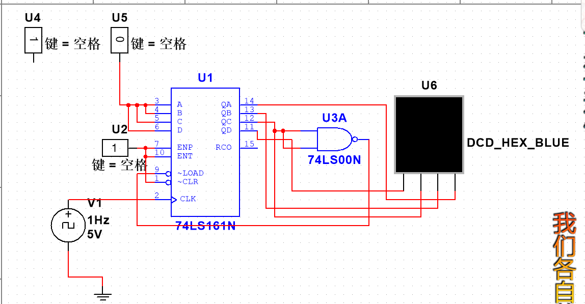 使用74ls90和74ls16进行5和6进制计数器的设计实验