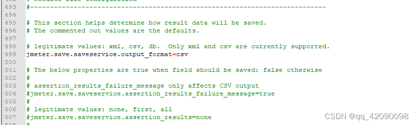 jmeter.save.saveservice.output_format改为=csv