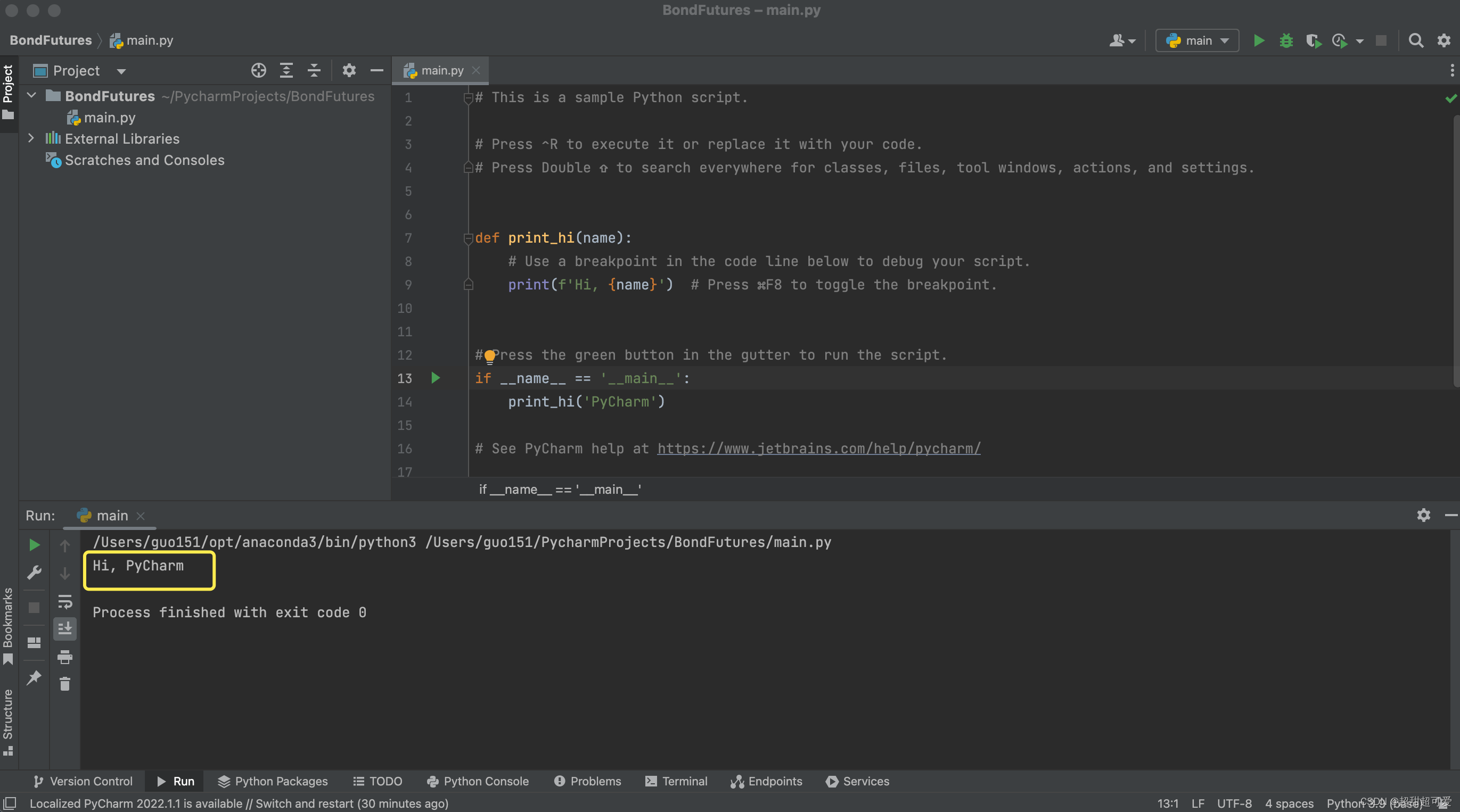 Pycharm 配置 Anaconda 解析器（Mac版）