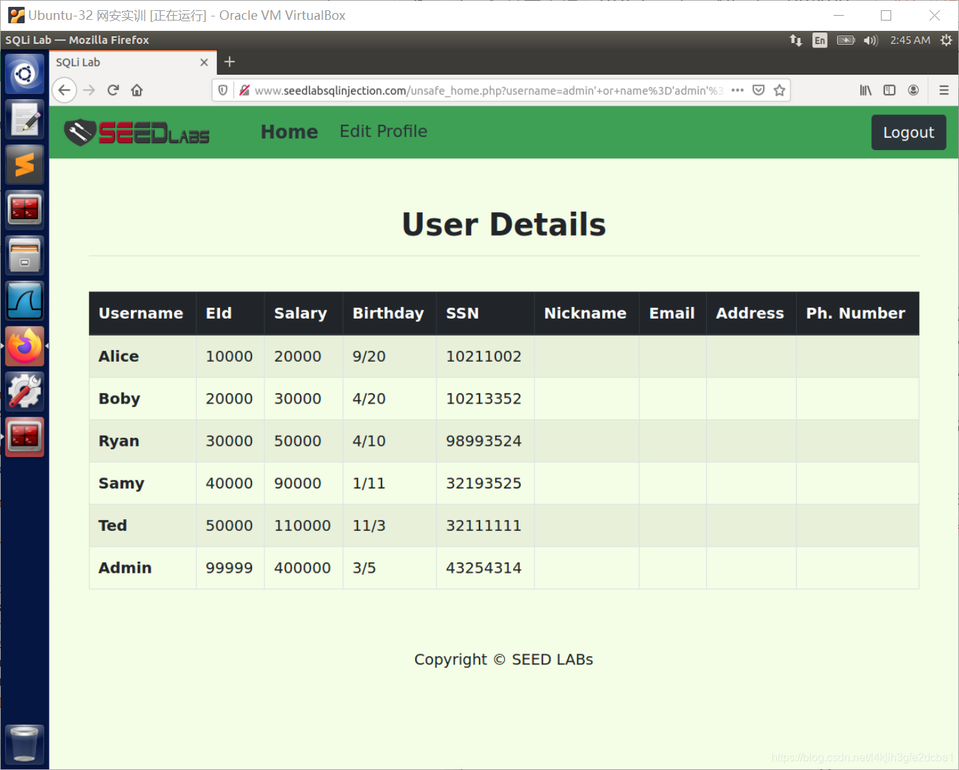 SQL Injection Attack Lab网安实训_实验5 sql injection attack lab-CSDN博客