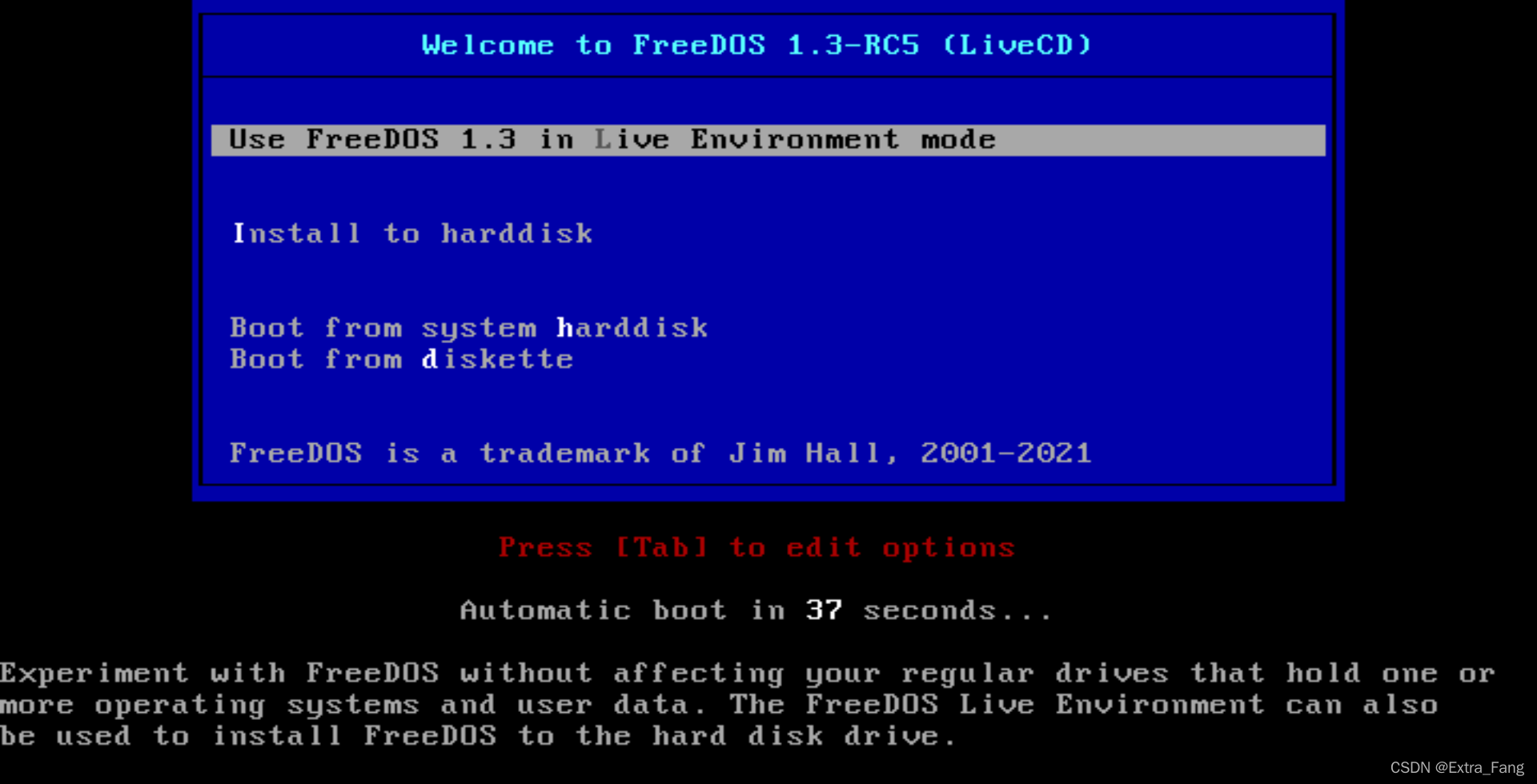 FreeDOS安装界面