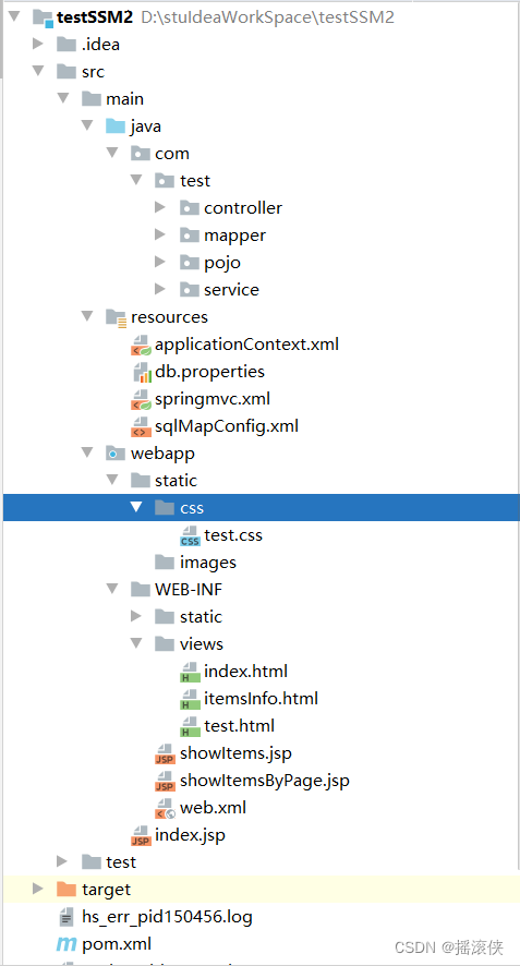 javaee ssm框架项目整合thymeleaf2.0 更多thymeleaf标签用法 项目结构图