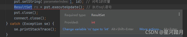 ResultSet获取sql运行结果显示要求转为int类型