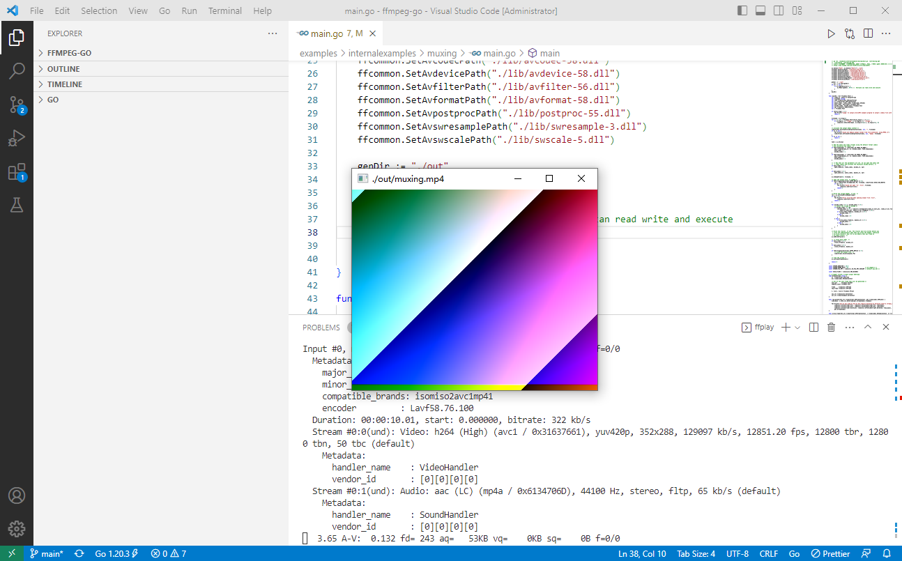 2023-04-24：用go语言重写ffmpeg的muxing.c示例。