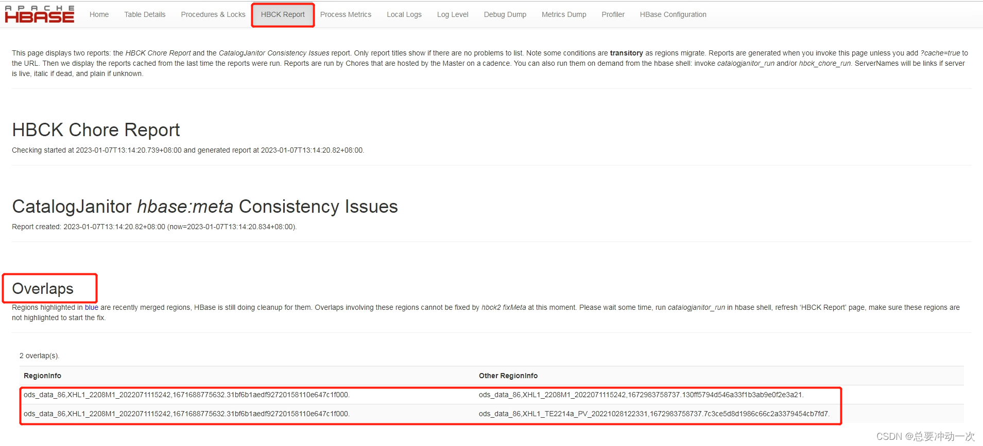 hbase2.x HBCK Report Region Holes  Overlaps问题修复