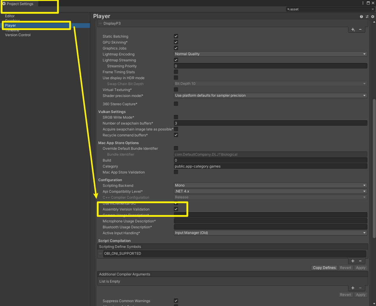 Uncheck Assembly Version Validation