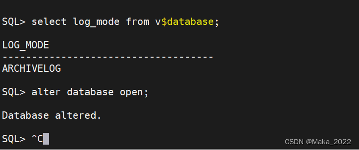 oracle数据库归档模式修改ARCHIVELOG