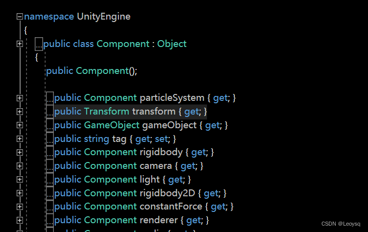 Unity中神秘的Transform和transform（小写）的关系