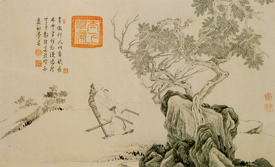 名画172 唐寅《山水人物册九开》-CSDN博客