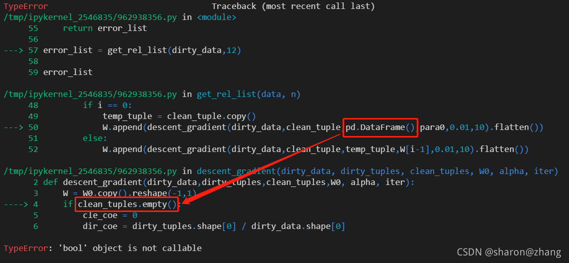 Python中报错Typeerror: 'Bool' Object Is Not Callable_Bool  Object_Sharon@Zhang的博客-Csdn博客