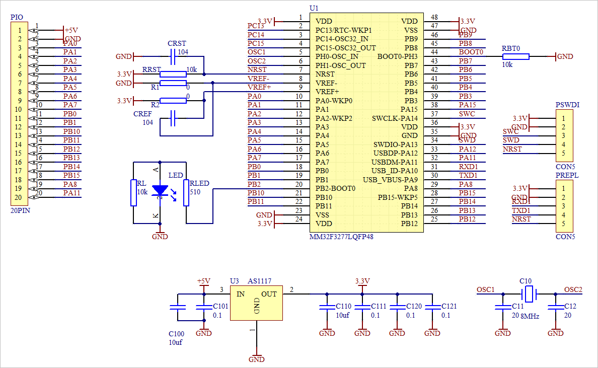 ▲ 图1.1.1 实验电路板设计原理图