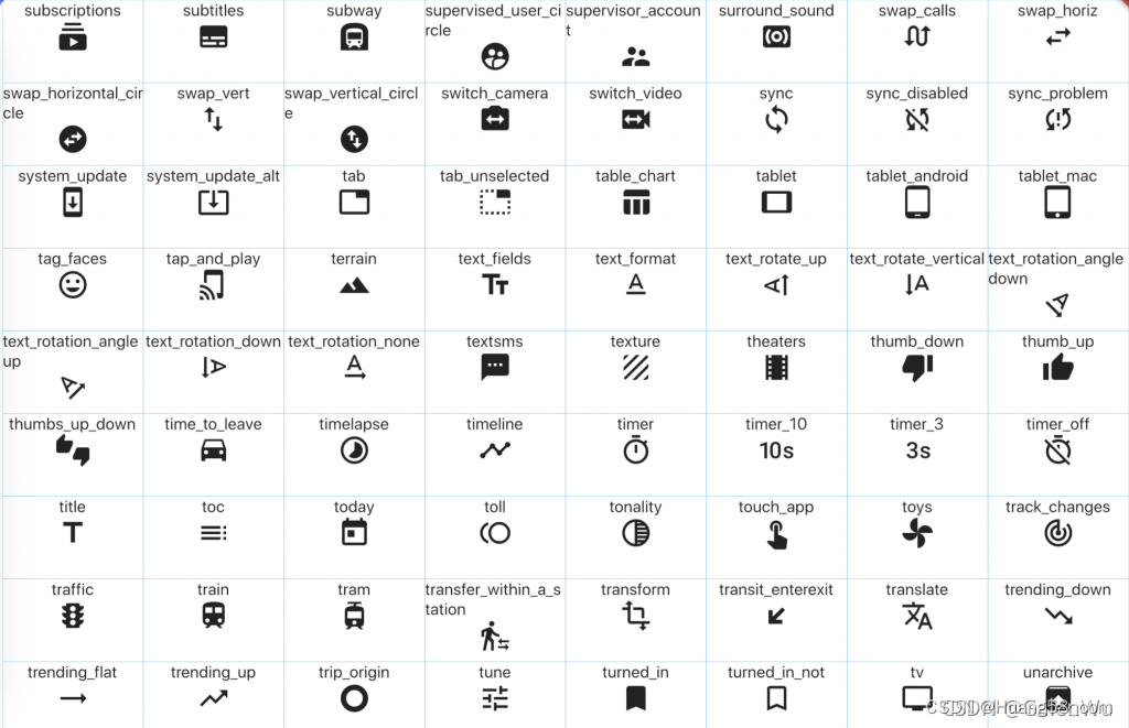 Flutter Icons 内置图标库，全套Material图标_flutter material图标-CSDN博客