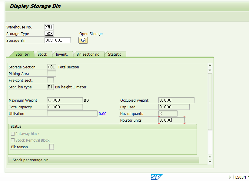 SAP WM初阶之事务代码LS25 Stock per Storage Bin_wm 库存查询CSDN博客