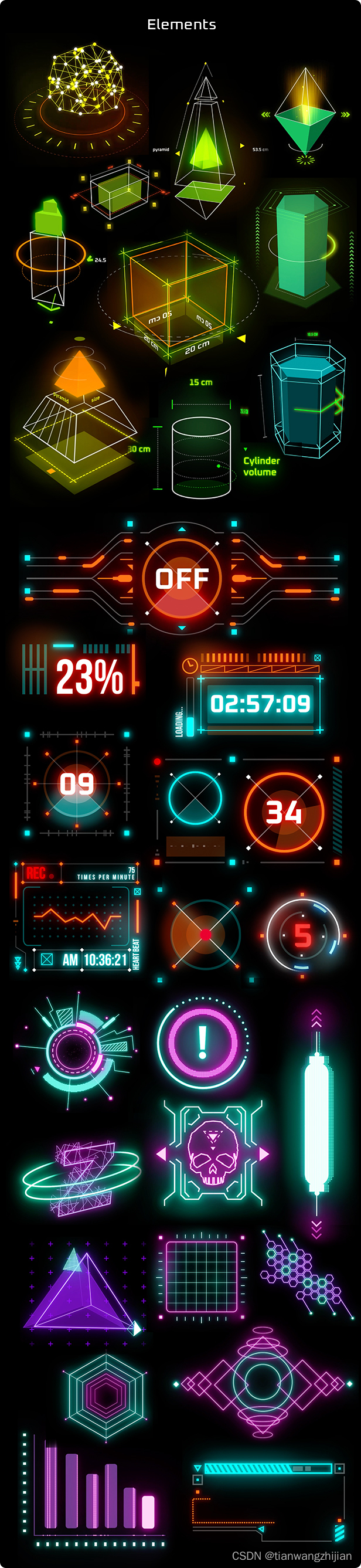 AE赛博朋克 超炫酷赛博朋克HUD元素动画AE特效模板素材_cyberpunk hud element-CSDN博客