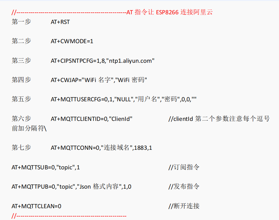 ESP-01S使用AT指令连接阿里云