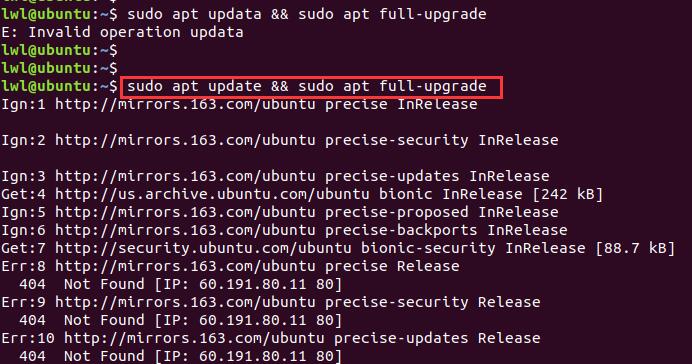 sudo apt autoremove invalid operation