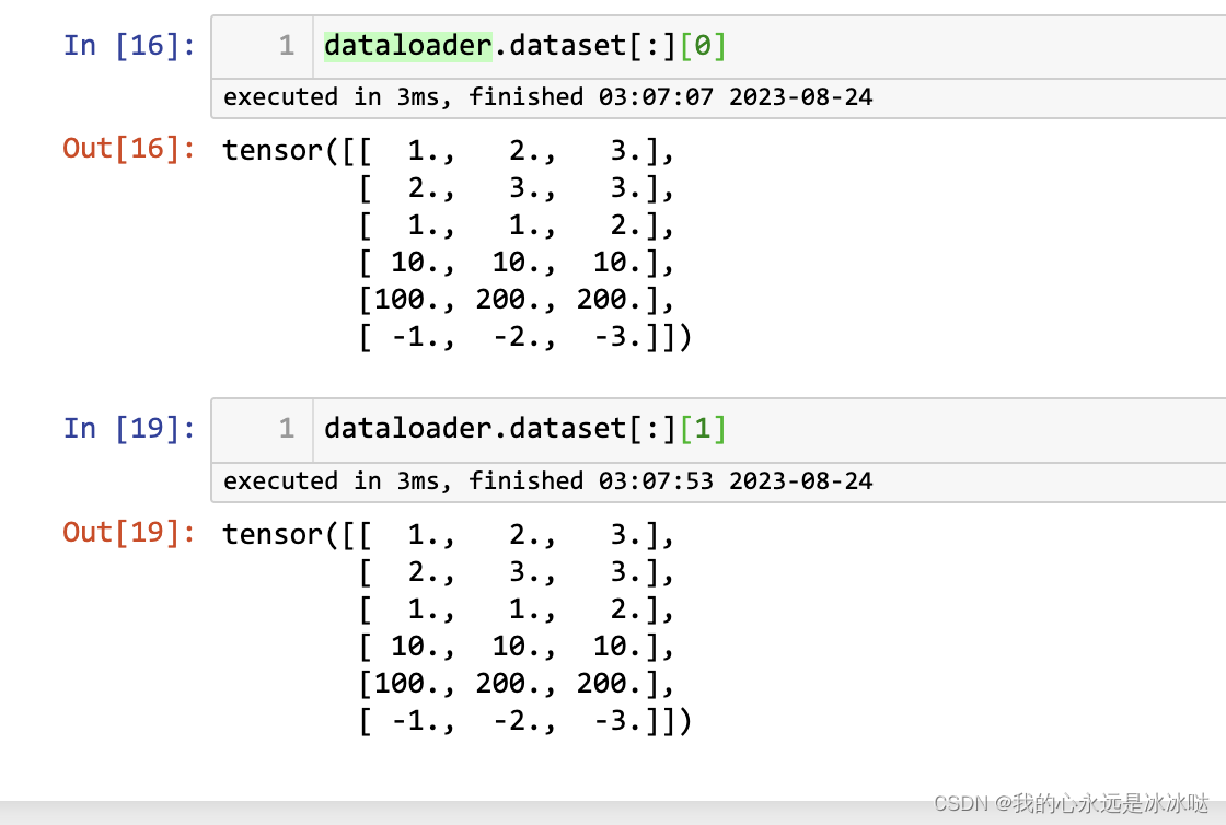 tensordataset 和dataloader取值