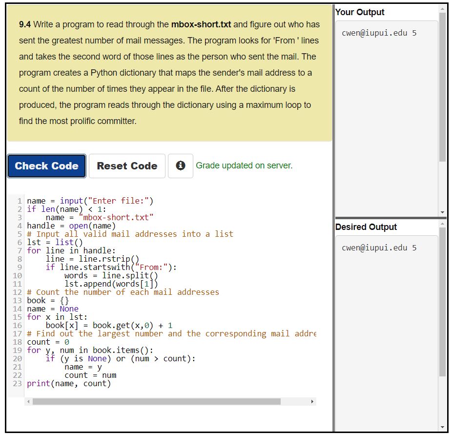 Assignment 7.2 python data structures image
