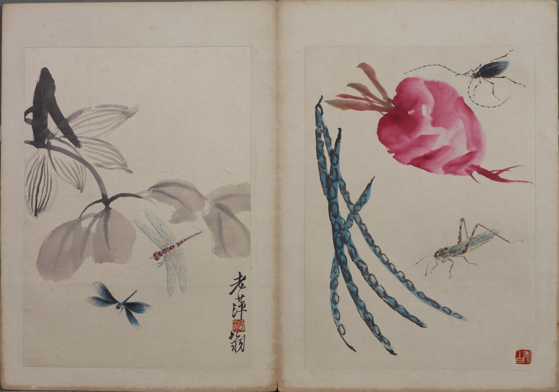 名画378 齐白石《花草工虫册页十开》-CSDN博客
