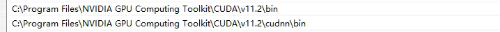 C:\Program Files\NVIDIA GPU Computing Toolkit\CUDA\v11.2\bin;C:\Program Files\NVIDIA GPU Computing Toolkit\CUDA\v11.2\cudnn\bin