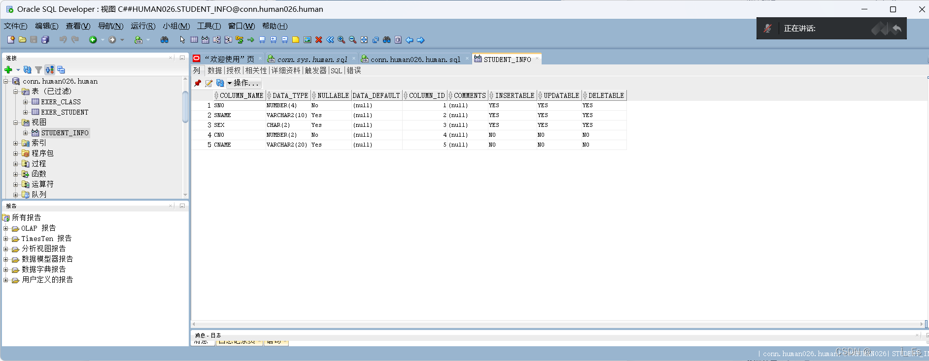 【Oracle 实验 实验4 Oracle数据库模式对象管理】