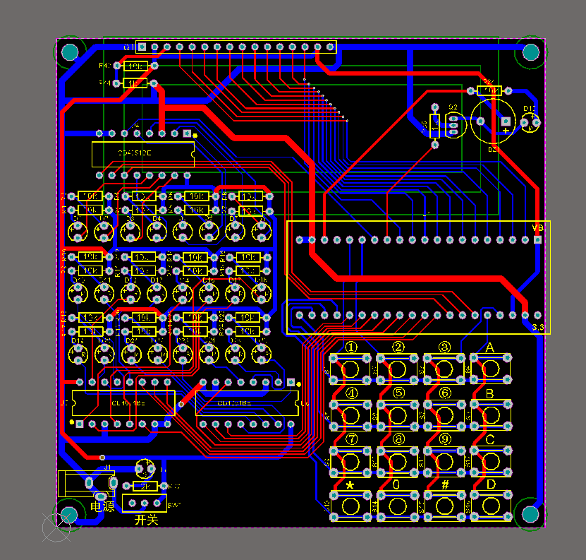 基于STM32单片机的24柜门智能存储柜原理图PCB