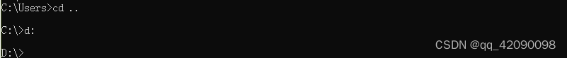 返回根目录，然后切换到D盘