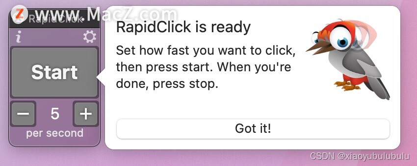 Mac电脑版鼠标连点工具 RapidClick for Mac