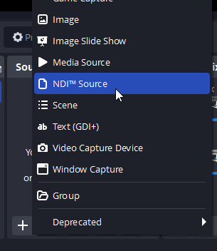 OBS播放NDI源