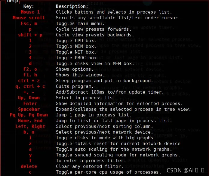 linux dashborad工具之 btop