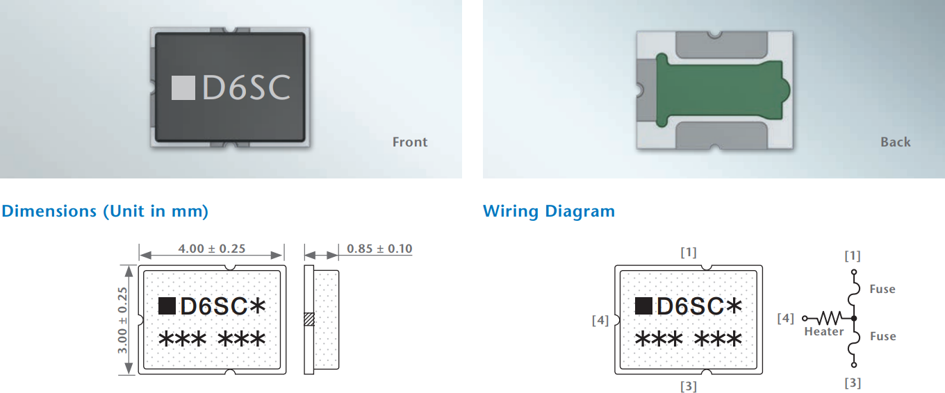 ▲ 图1.2.8 数据手册中给出的外表与封装