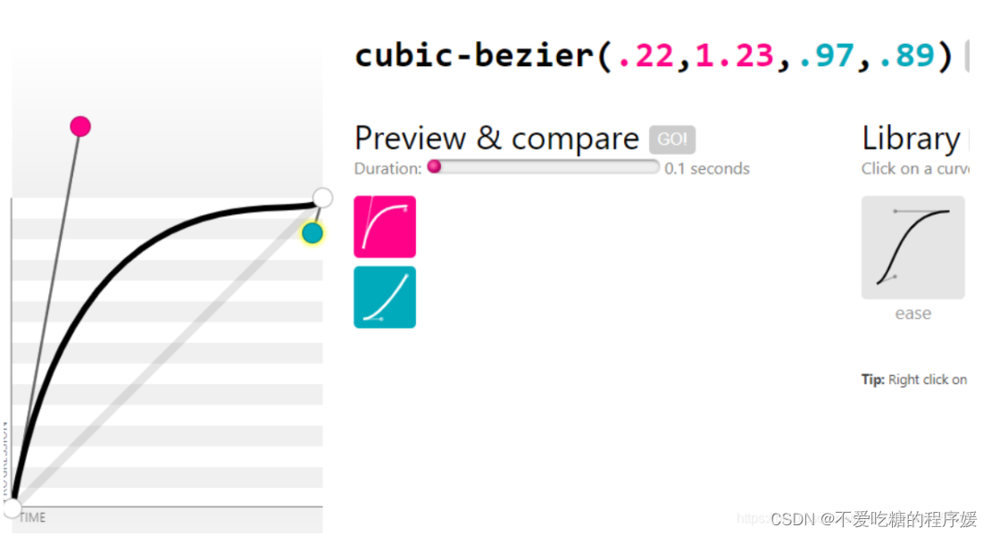 animate-timing-function属性的cubic-bezier() 函数比较贝塞尔曲线的快慢_贝塞尔曲线先快后慢-CSDN博客