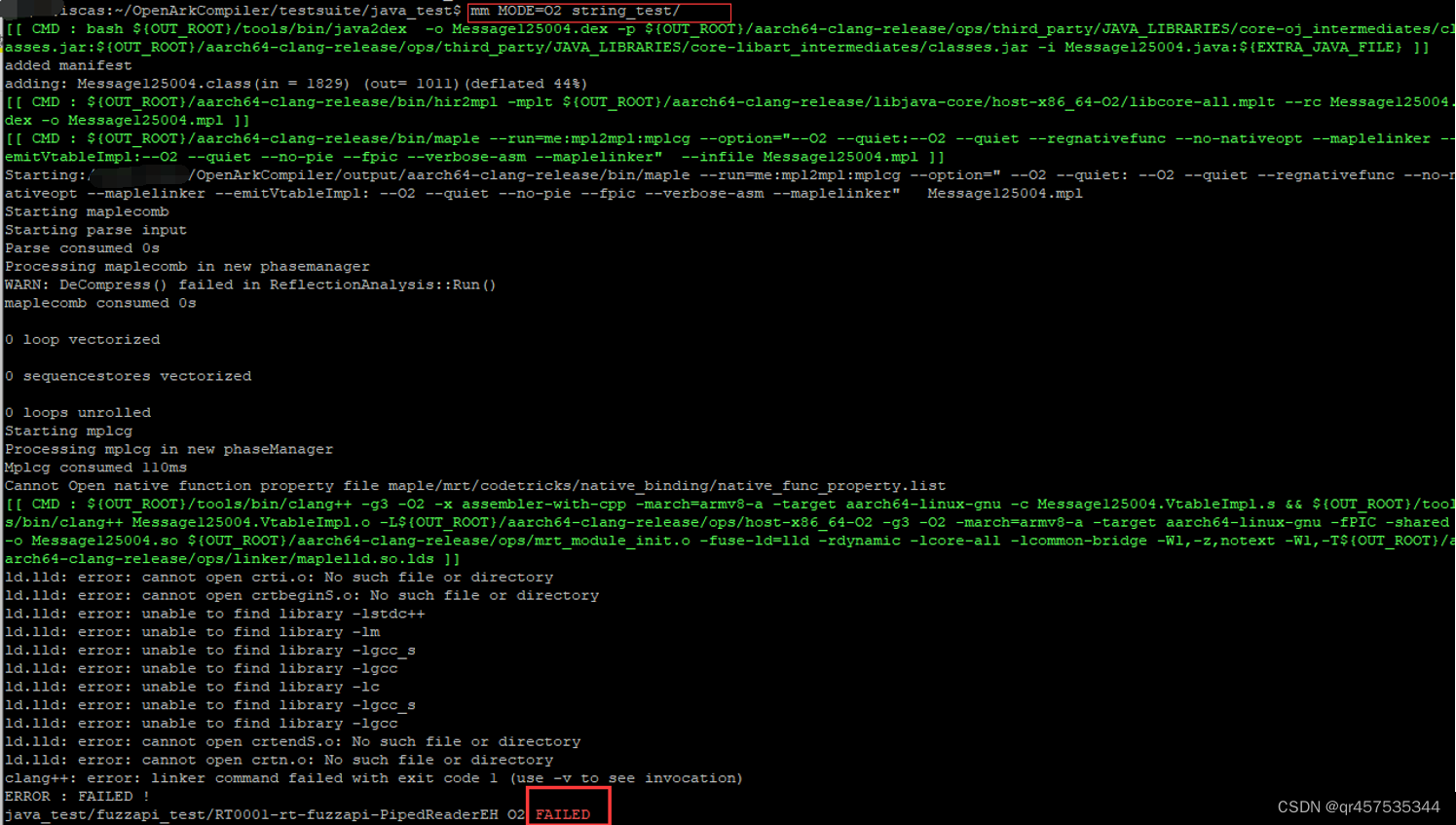华为方舟编译器开源项目编译第三弹——自带测试框架使用_gcc9armlinuxgnueabiCSDN博客